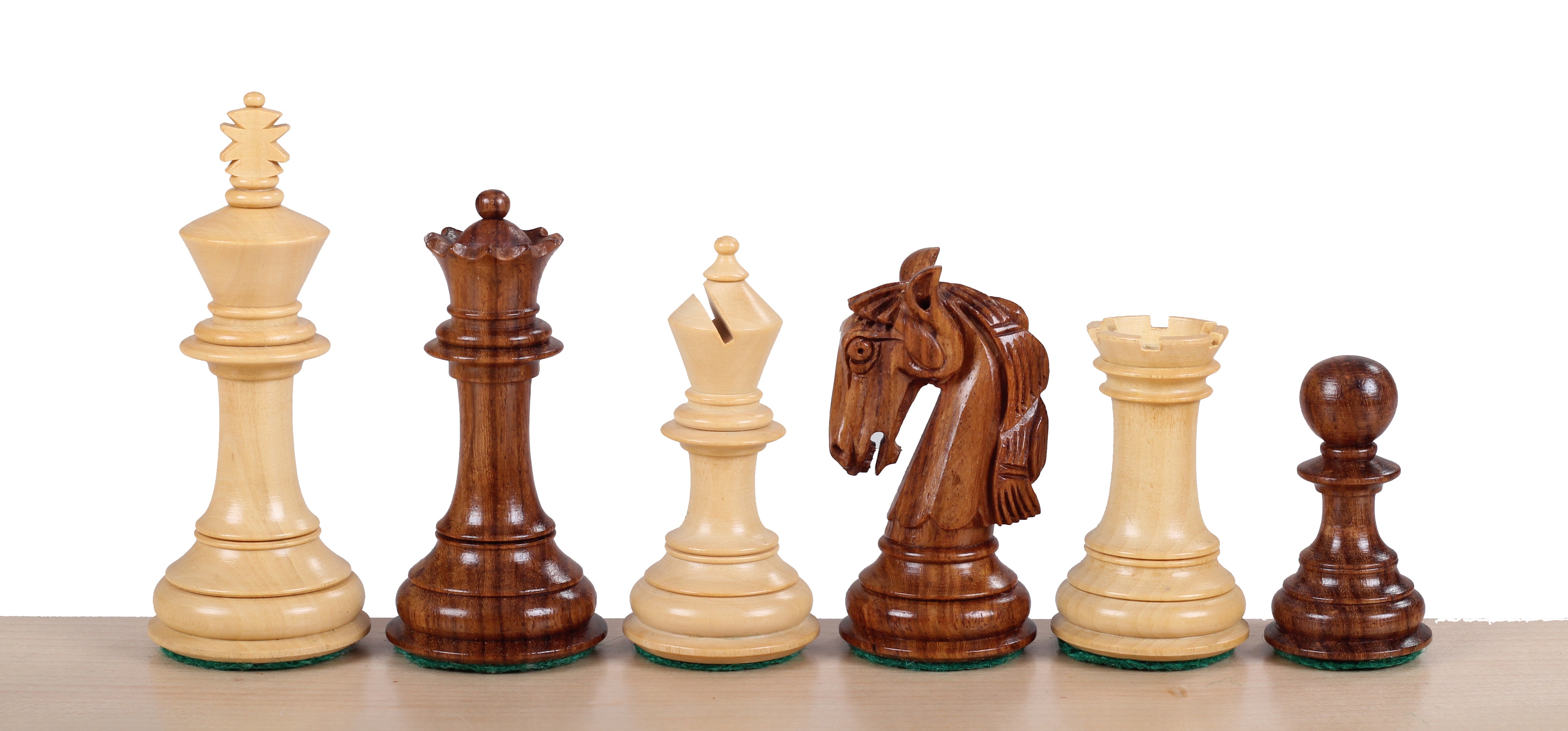 Figurines d'échecs en bois sculpté de 4 pouces en acacia/arachide de Colombie - Figurines d'échecs en bois sculpté de 4 pouces en acacia/arachide de Colombie