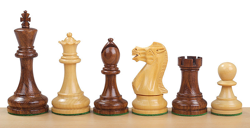 Pièces d'échecs Executive en bois d'acacia et buis - Taille 4,00'' - Pièces d'échecs Executive en bois d'acacia et buis - Taille 4,00''