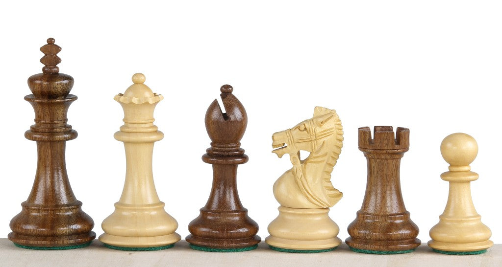Pièces d'échecs King's Bridal en bois d'acacia et buis - Taille 3,50'' - Pièces d'échecs King's Bridal en bois d'acacia et buis - Taille 3,50''