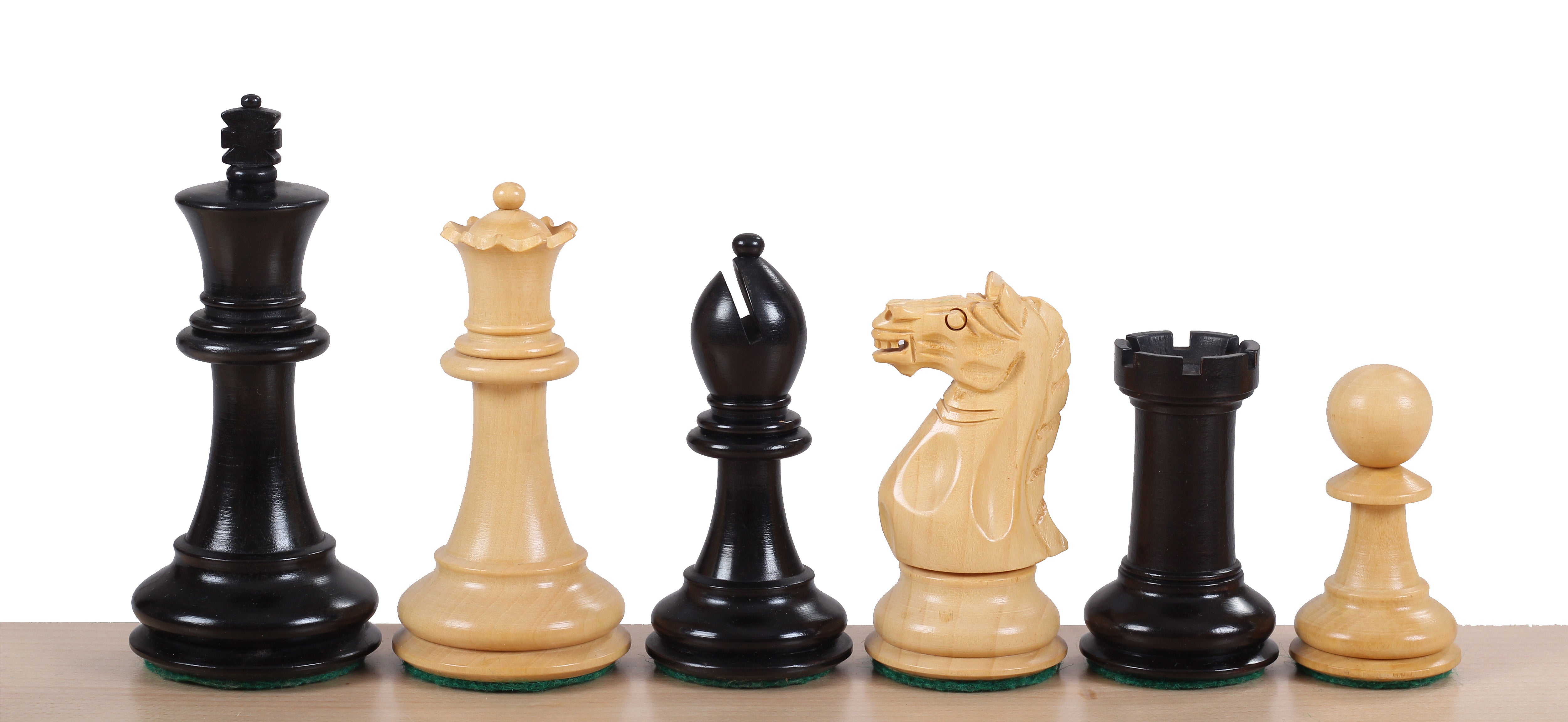 Pièces d'échecs Oxford en bois de buis teinté et naturel - Taille 3,75'' - Pièces d'échecs Oxford en bois de buis teinté et naturel - Taille 3,75''