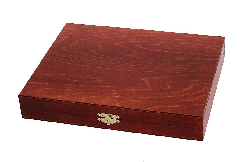 Coffret Luxe de bois pour rangement des pieces d'echecs de taille 5 - teinté en acajou - Coffret Luxe de bois pour rangement des pieces d'echecs de taille 5 - teinté en acajou