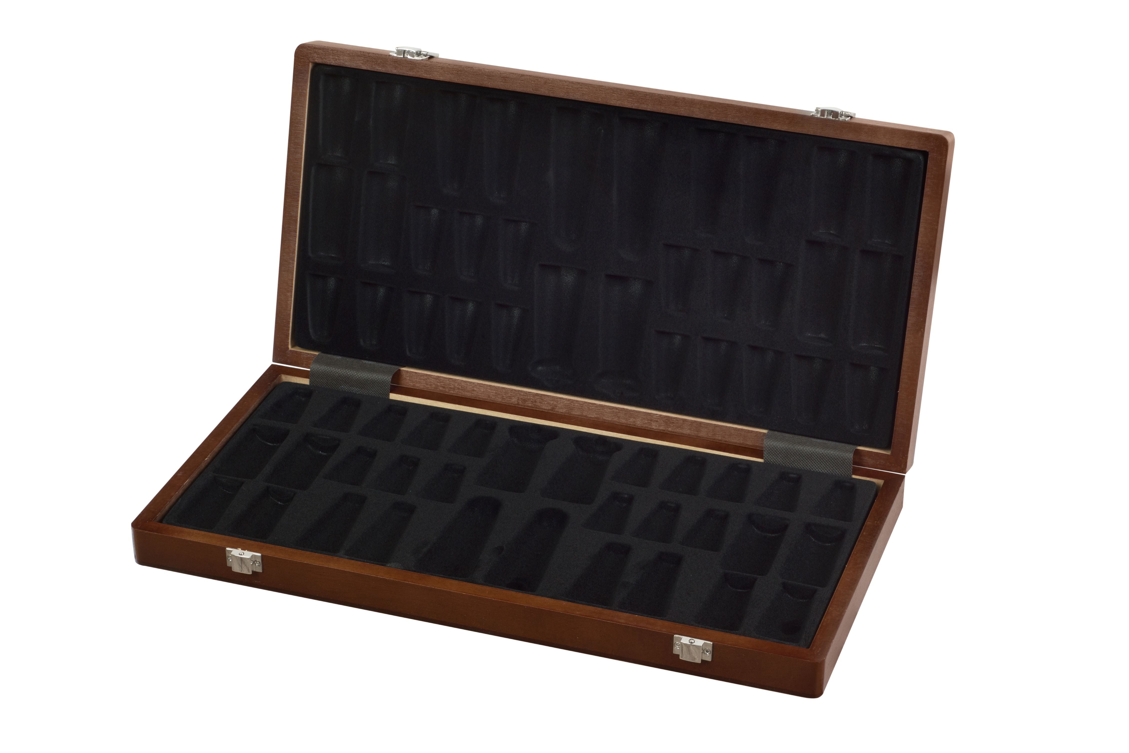 Echiquier pliant en marqueterie de bois de noyer et d'érable - coffret luxe de taille 5 (45x45cm) - Echiquier pliant en marqueterie de bois de noyer et d'érable - coffret luxe de taille 5 (45x45cm)
