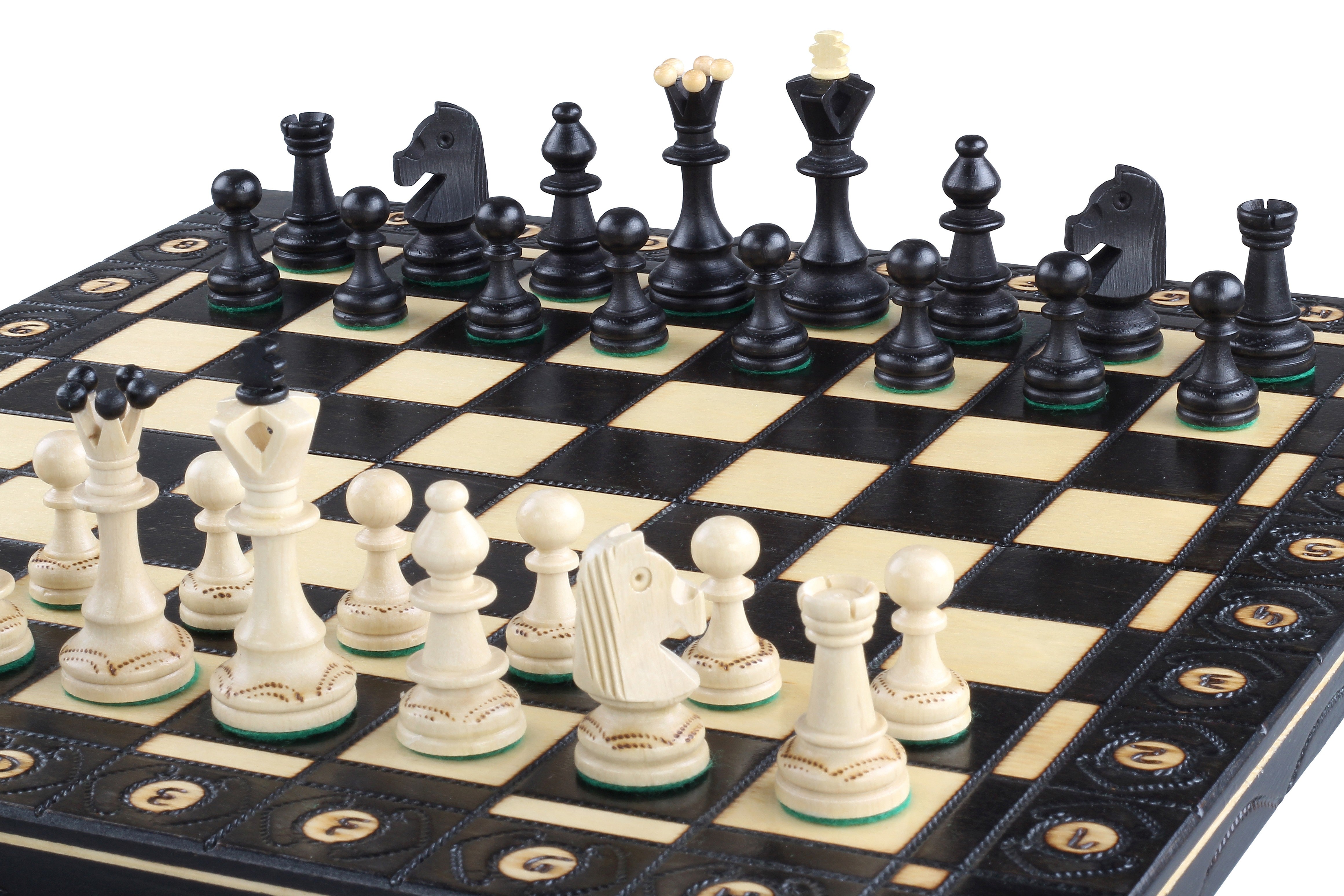 Jeu d'échecs SENATEUR Noir en bois de charme, de taille moyenne (41 x 41cm) - Ensemble Complet d'une nouvelle gamme - Jeu d'échecs SENATEUR Noir en bois de charme, de taille moyenne (41 x 41cm) - Ensemble Complet d'une nouvelle gamme
