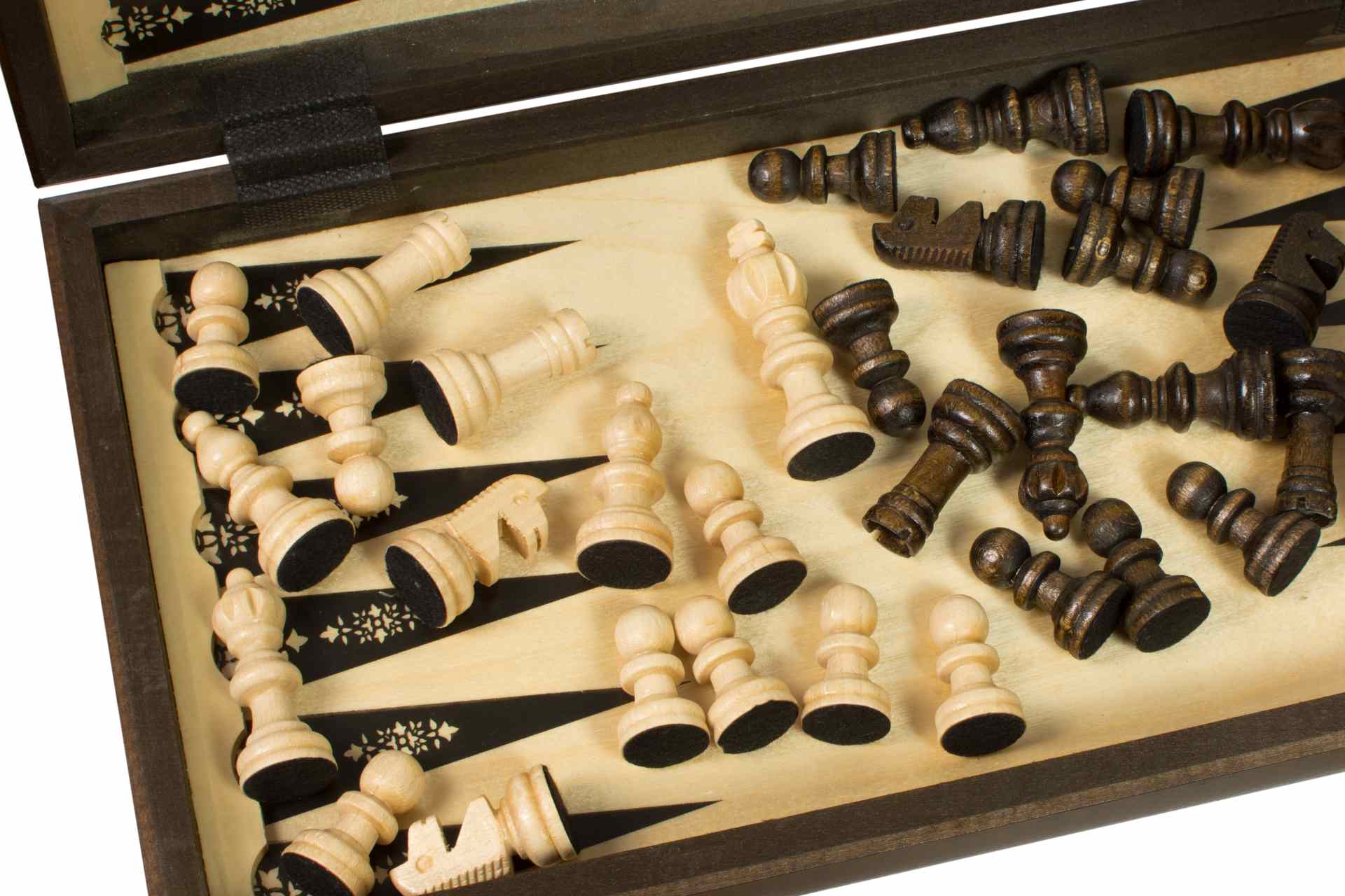 Jeu d'Echecs + Dames + Backgammon en bois de charme, de grande taille (40 x 40cm) - Ensemble comprenant trois jeux pour deux joueurs - Jeu d'Echecs + Dames + Backgammon en bois de charme, de grande taille (40 x 40cm) - Ensemble comprenant trois jeux pour deux joueurs