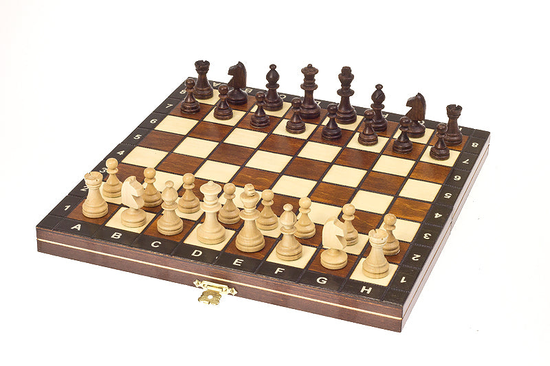 Jeu d'échecs MAGNETIQUE Marron pliant en bois de charme de petite taille (27 x 27cm) - Ensemble Complet - Jeu d'échecs MAGNETIQUE Marron pliant en bois de charme de petite taille (27 x 27cm) - Ensemble Complet