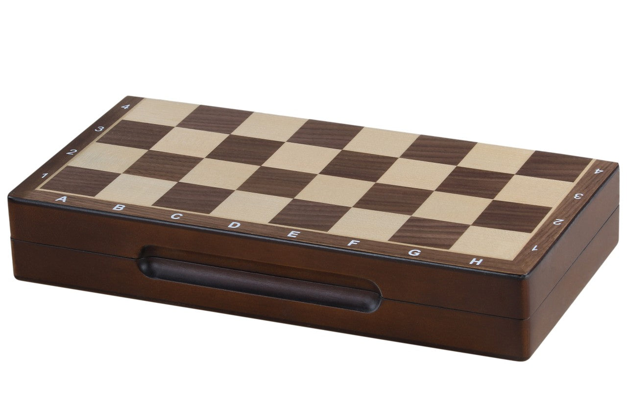 Jeu d'échecs MAGNETIQUE en bois de noyer, pliant, de petite taille (31 x 31cm) - Ensemble Complet - Jeu d'échecs MAGNETIQUE en bois de noyer, pliant, de petite taille (31 x 31cm) - Ensemble Complet