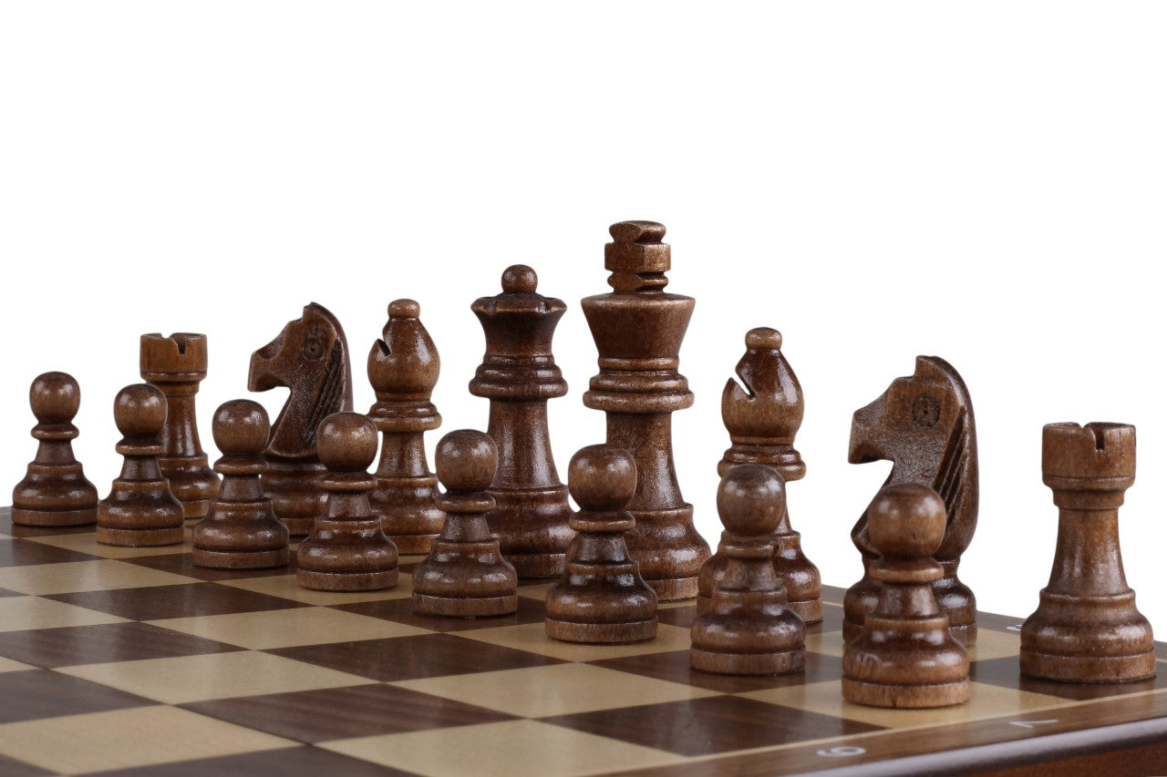 Jeu d'échecs MAGNETIQUE en bois de noyer, pliant, de petite taille (31 x 31cm) - Ensemble Complet - Jeu d'échecs MAGNETIQUE en bois de noyer, pliant, de petite taille (31 x 31cm) - Ensemble Complet