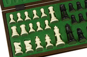 Jeu d'échecs d'entraînement de grande taille  - échiquier pliant en bois de taille 5 + pièces d'échecs plombées en plastique de taille 6