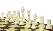 Jeu d'échecs d'entraînement de grande taille  - échiquier pliant en bois de taille 5 + pièces d'échecs plombées en plastique de taille 6
