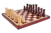 Jeu d'Echecs DU CHÂTEAU sculpté en bois de tilleul, de taille moyenne (50 x 50cm) - Ensemble Complet