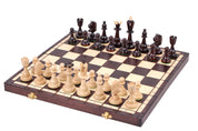 Jeu d'échecs d'AS Marron en bois de charme, de taille moyenne (41 x 41cm) - Ensemble Complet