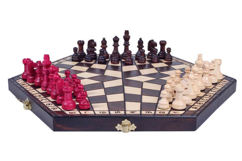 Jeu d'échecs en bois YALTA 3 Joueurs de taille moyenne (40 x 35 cm) - Jeu d'échecs en bois YALTA 3 Joueurs de taille moyenne (40 x 35 cm)