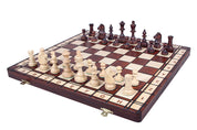 Jeu d'échecs JUPITER en bois de charme, de taille moyenne (42 x 42cm) - Ensemble Complet