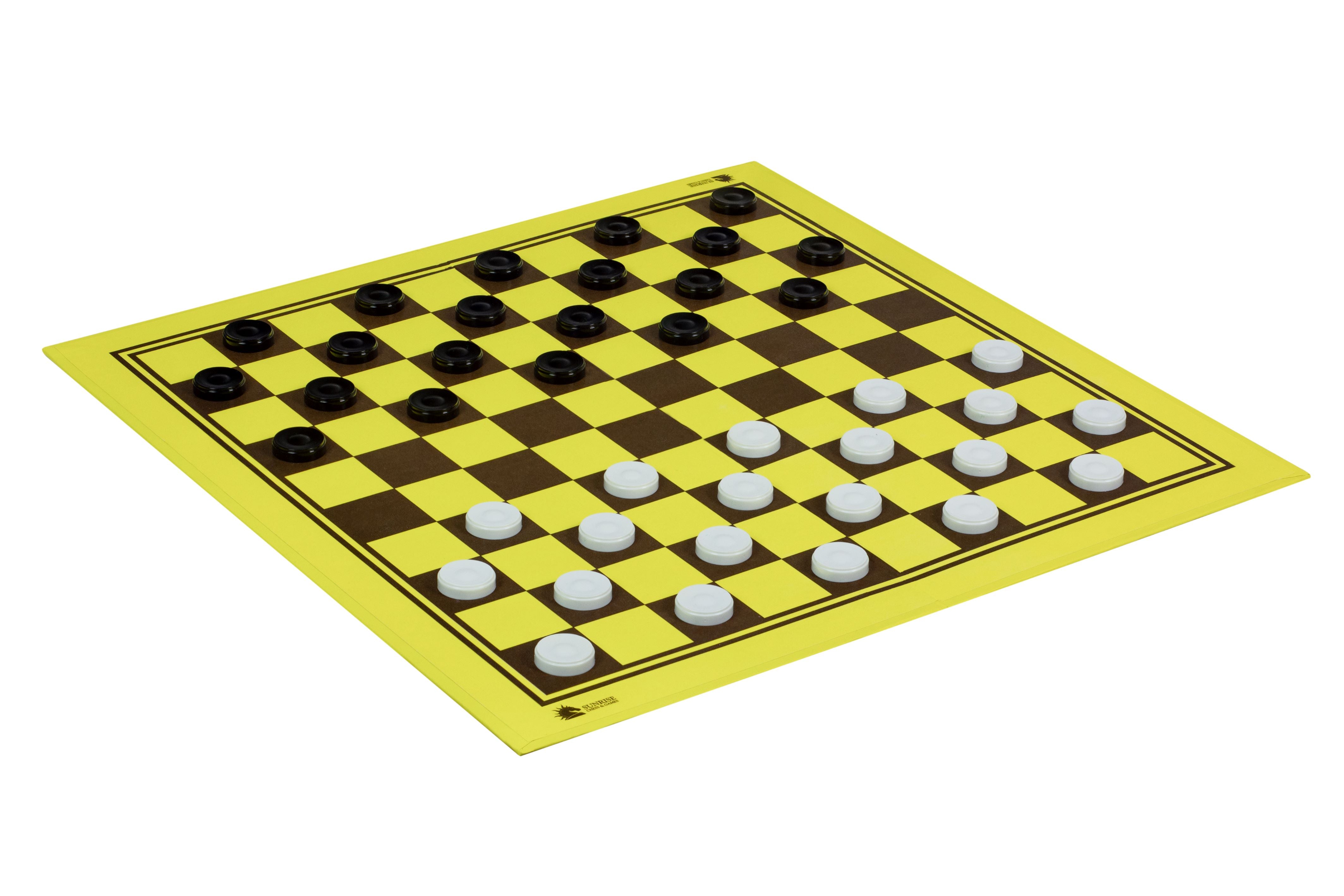 Échiquier cartonné pliant en 2 marron/jaune - échiquier + damier 10x10 - Échiquier cartonné pliant en 2 marron/jaune - échiquier + damier 10x10