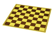 Échiquier cartonné pliant en 2 marron/jaune - échiquier de tournoi de taille 5+
