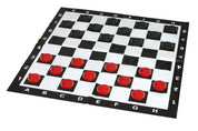 Pièces d'Echecs + Pions de Dames Jardin et extérieur / de petite taille (roi 20 cm) -  pièces d'échecs et pions de dames en plastique + échiquier en vinyle