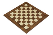 Echiquier sans coordonnées en marqueterie de bois de noyer et sycomore - échiquier luxe de Taille 5+/6 avec une bande noire séparant les cases et les bords