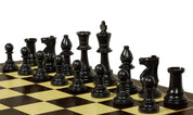 Jeu d'échecs d'entraînement de grande taille  - échiquier pliant en bois de taille 5 + pièces d'échecs plombées en plastique de taille 6