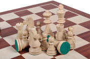 Les pièces d'échecs en bois STAUNTON de taille 6 avec la boîte de rangement en bois foncé