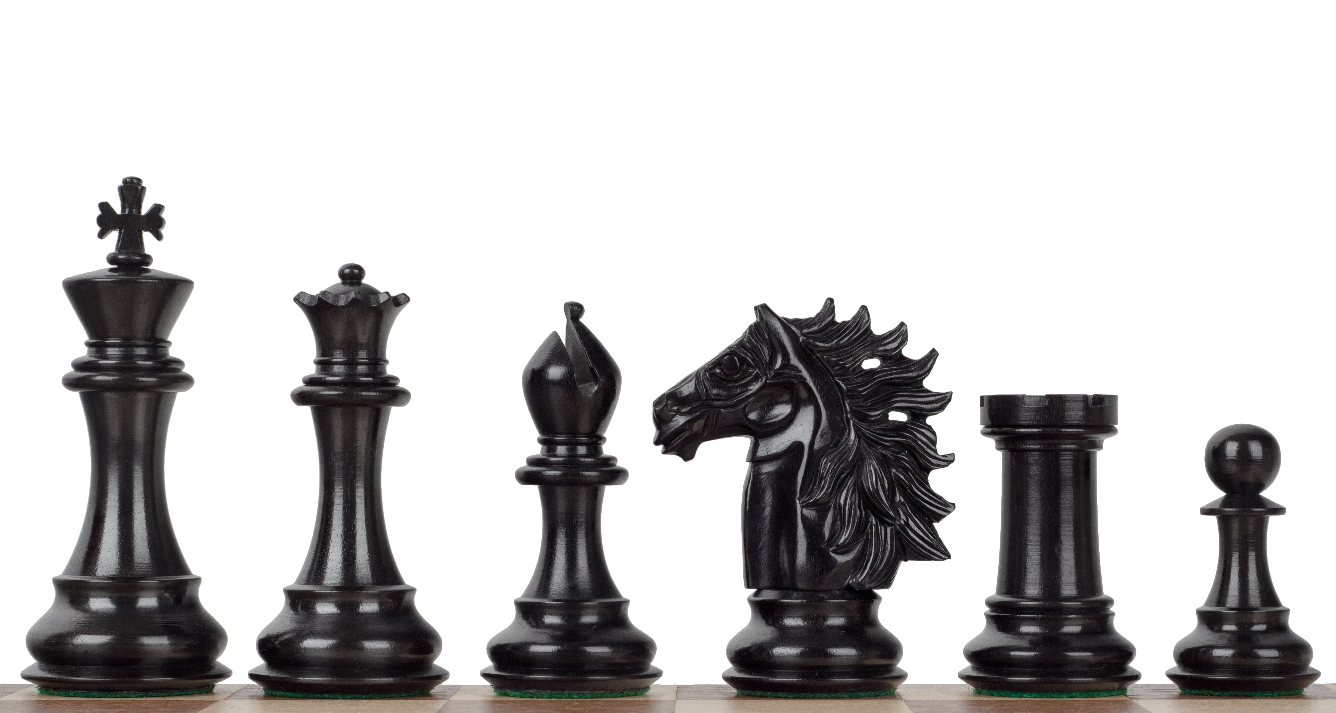 Pièces d'échecs Baggio Ebony en bois d'ébène et de buis - Taille 4,00'' - Pièces d'échecs Baggio Ebony en bois d'ébène et de buis - Taille 4,00''