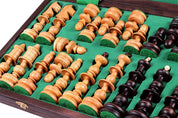 Jeu d'd'échecs POLONAIS ANCIEN en bois de cerisier sauvage, de grande taille (56 x 56 cm)