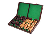 Jeu d'échecs en bois sculpté CESAR de grande taille (60 x 60 cm)