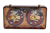 Pendule BHB de tournoi, en plastique ambré transparent, de petite taille - Pendule traditionnelle mécanique