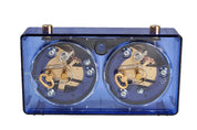 Pendule BHB de tournoi, boîtier en plastique bleu transparent, de petite taille - Pendule traditionnelle mécanique