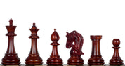 Pièces d'échecs Corinthian Redwood en bois de padouk et buis - Taille 4,00''