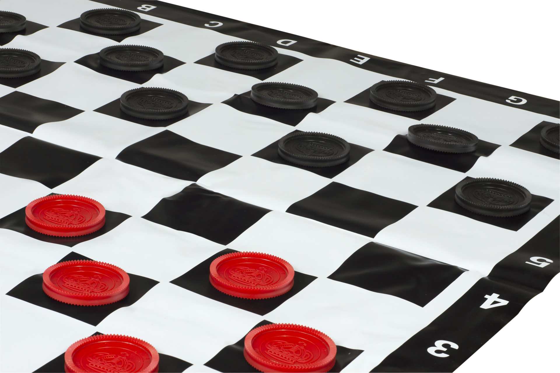 Pièces d'Echecs + Pions de Dames Jardin et extérieur / de petite taille (roi 20 cm) -  pièces d'échecs et pions de dames en plastique + échiquier en vinyle - Pièces d'Echecs + Pions de Dames Jardin et extérieur / de petite taille (roi 20 cm) -  pièces d'échecs et pions de dames en plastique + échiquier en vinyle
