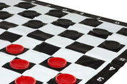 Pièces d'Echecs + Pions de Dames Jardin et extérieur / de petite taille (roi 20 cm) -  pièces d'échecs et pions de dames en plastique + échiquier en vinyle