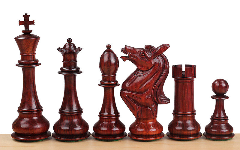 Pièces d'échecs NAPOLEON Redwood en bois de padouk et de buis - Taille 6,00'' - Pièces d'échecs NAPOLEON Redwood en bois de padouk et de buis - Taille 6,00''