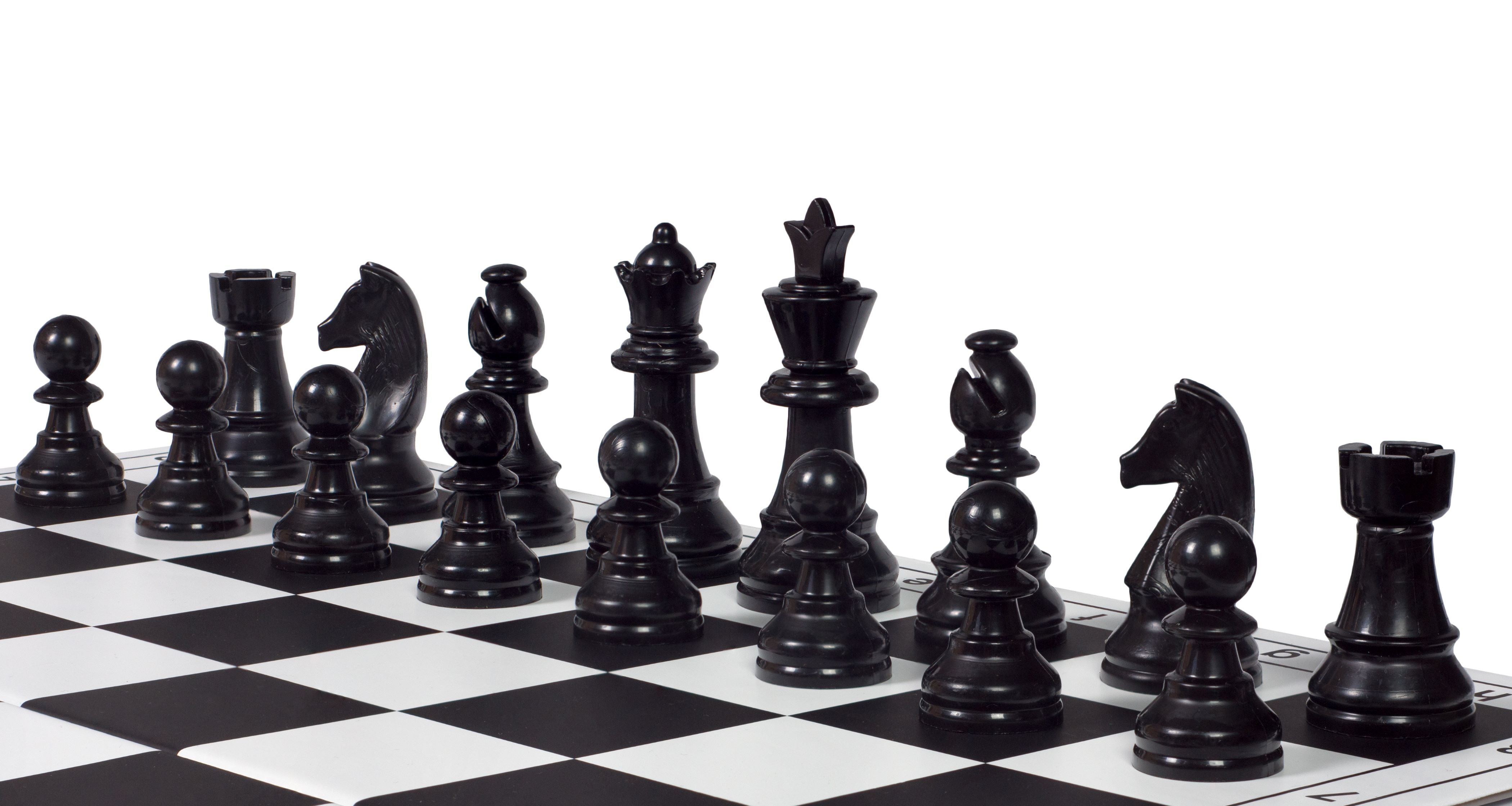 Pièces d'échecs en plastique Staunton, noires et blanches de taille 6 (roi 95mm) - Pièces d'échecs en plastique Staunton, noires et blanches de taille 6 (roi 95mm)