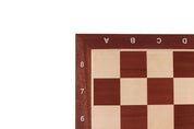Jeu d'échecs de tournoi de Taille 5 - échiquier acajou/sycomore avec coordonnées+ figurines Sunrise Staunton