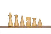 Pièces d'échecs Modern Staunton en bois de buis naturel et teinté - set de pièces de Taille 3,00''