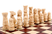 Jeu d'Echecs DU CHÂTEAU sculpté en bois de tilleul, de taille moyenne (50 x 50cm) - Ensemble Complet
