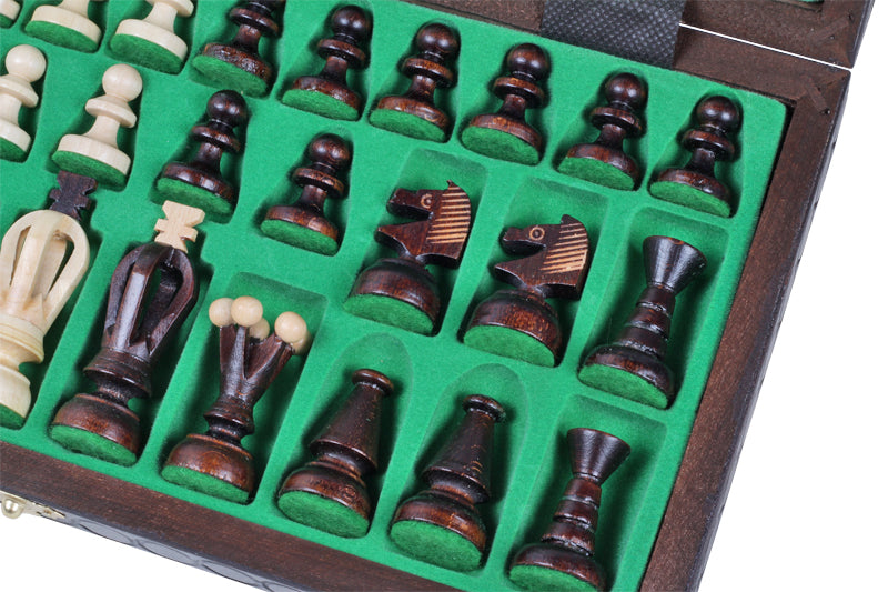 Jeu d'Echecs ROYAL en bois de charme, de taille moyenne (34 x 34cm) - Ensemble Complet - Jeu d'Echecs ROYAL en bois de charme, de taille moyenne (34 x 34cm) - Ensemble Complet