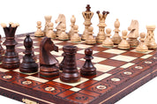 Jeu d'échecs AMBASSADEUR en bois de charme, de grande taille (54 x 54cm) - Ensemble Complet