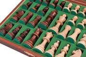 Les pièces d'échecs en bois STAUNTON de taille 5 avec le coffret luxe en bois foncé en marron