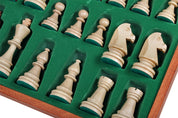 Jeu d'échecs DE TOURNOI No 6 en bois de charme avec l'échiquier en marqueterie de bois d'acajou et sycomore, de grande taille (54 x 54cm) - Ensemble Complet