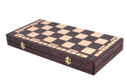 Jeu d'Echecs ROMAIN en bois de hêtre, de grande taille (55 x 55cm) - Ensemble Complet