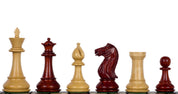 Pièces d'échecs Pershing en bois de padouk et de buis - Taille 4,25''