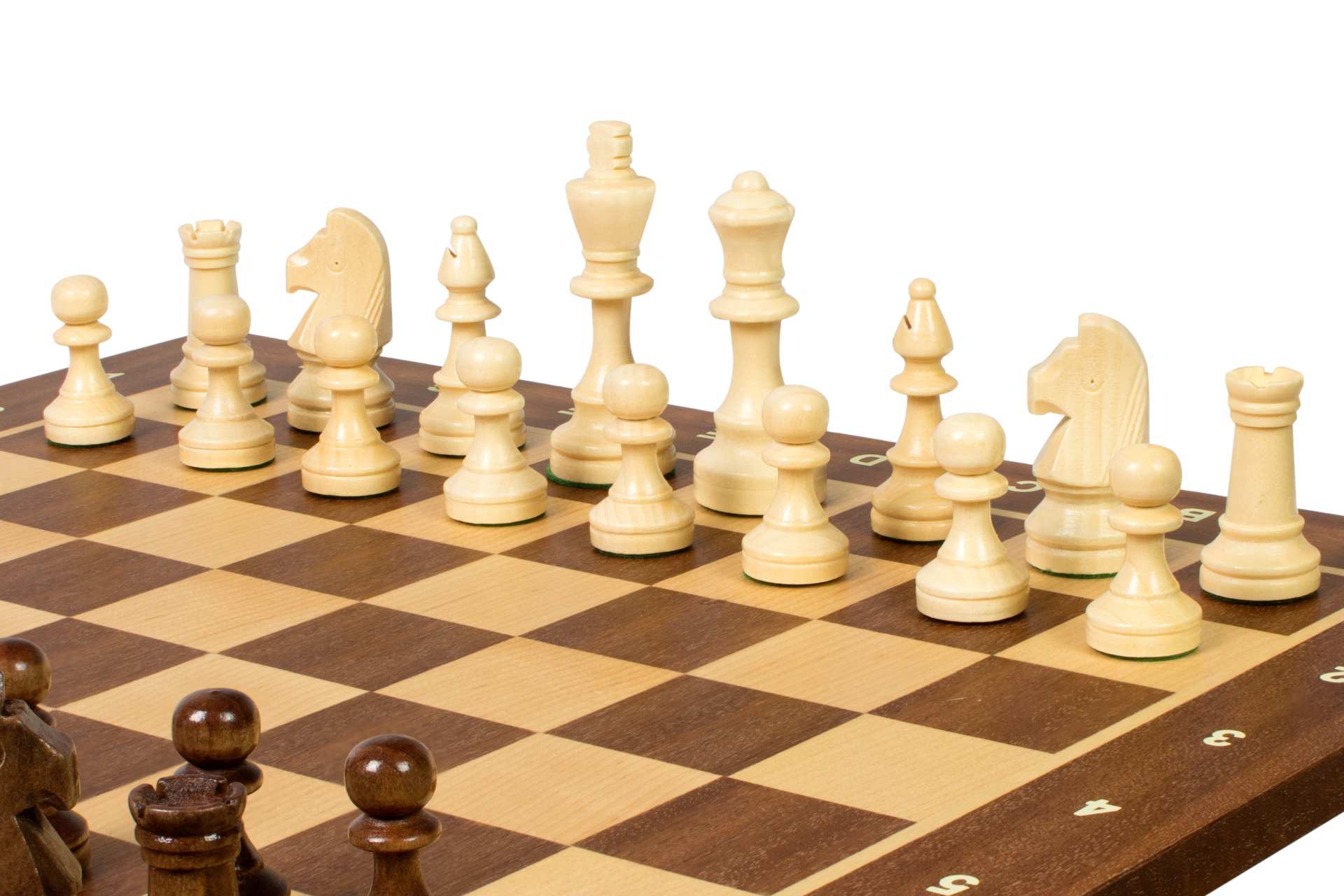 Jeu d'échecs de tournoi No. 4 - échiquier de 40 mm + figurines Sunrise Staunton de 78 mm - Jeu d'échecs de tournoi No. 4 - échiquier de 40 mm + figurines Sunrise Staunton de 78 mm