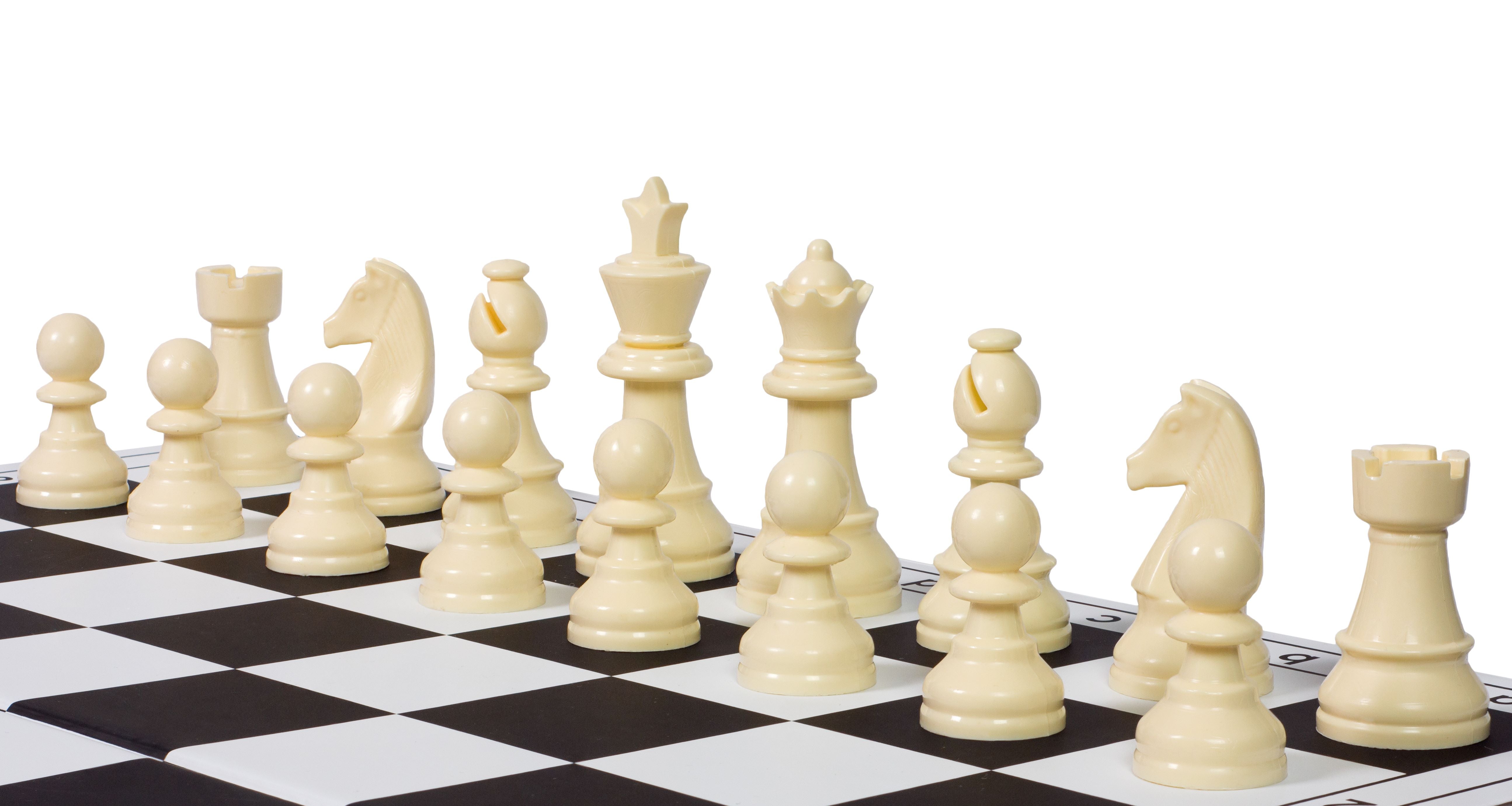 Pièces d'échecs en plastique Staunton, noires et blanches de taille 6 (roi 95mm) - Pièces d'échecs en plastique Staunton, noires et blanches de taille 6 (roi 95mm)