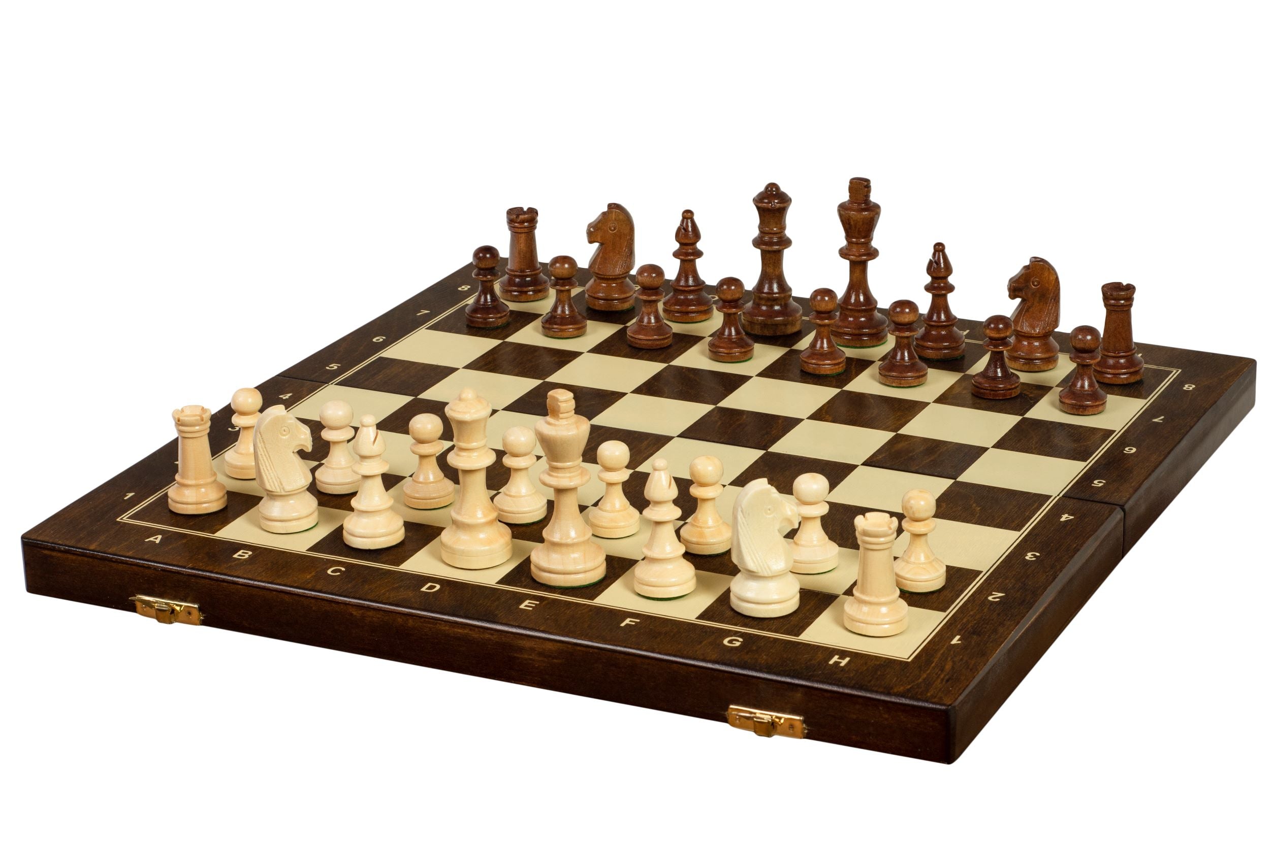 Jeu d'échecs d'entraînement pliant en bois , de grande taille (42 x 42cm) - Ensemble Complet - Jeu d'échecs d'entraînement pliant en bois , de grande taille (42 x 42cm) - Ensemble Complet