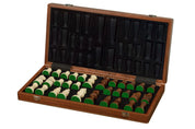 Jeu d'échecs pliant en marqueterie de bois d'acajou et d'érable - de taille 5 (45x45cm)