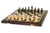 Jeu d'Echecs + Dames + Backgammon en bois de charme, de grande taille (40 x 40cm) - Ensemble comprenant trois jeux pour deux joueurs