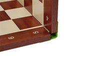 Echiquier pliant en marqueterie de bois d'acajou et sycomore - plateau pliant de Taille 6 avec coordonnées