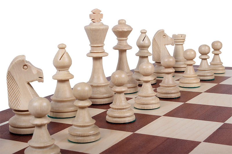 Les pièces d'échecs en bois STAUNTON de taille 6 avec la boîte de rangement en bois foncé - Les pièces d'échecs en bois STAUNTON de taille 6 avec la boîte de rangement en bois foncé