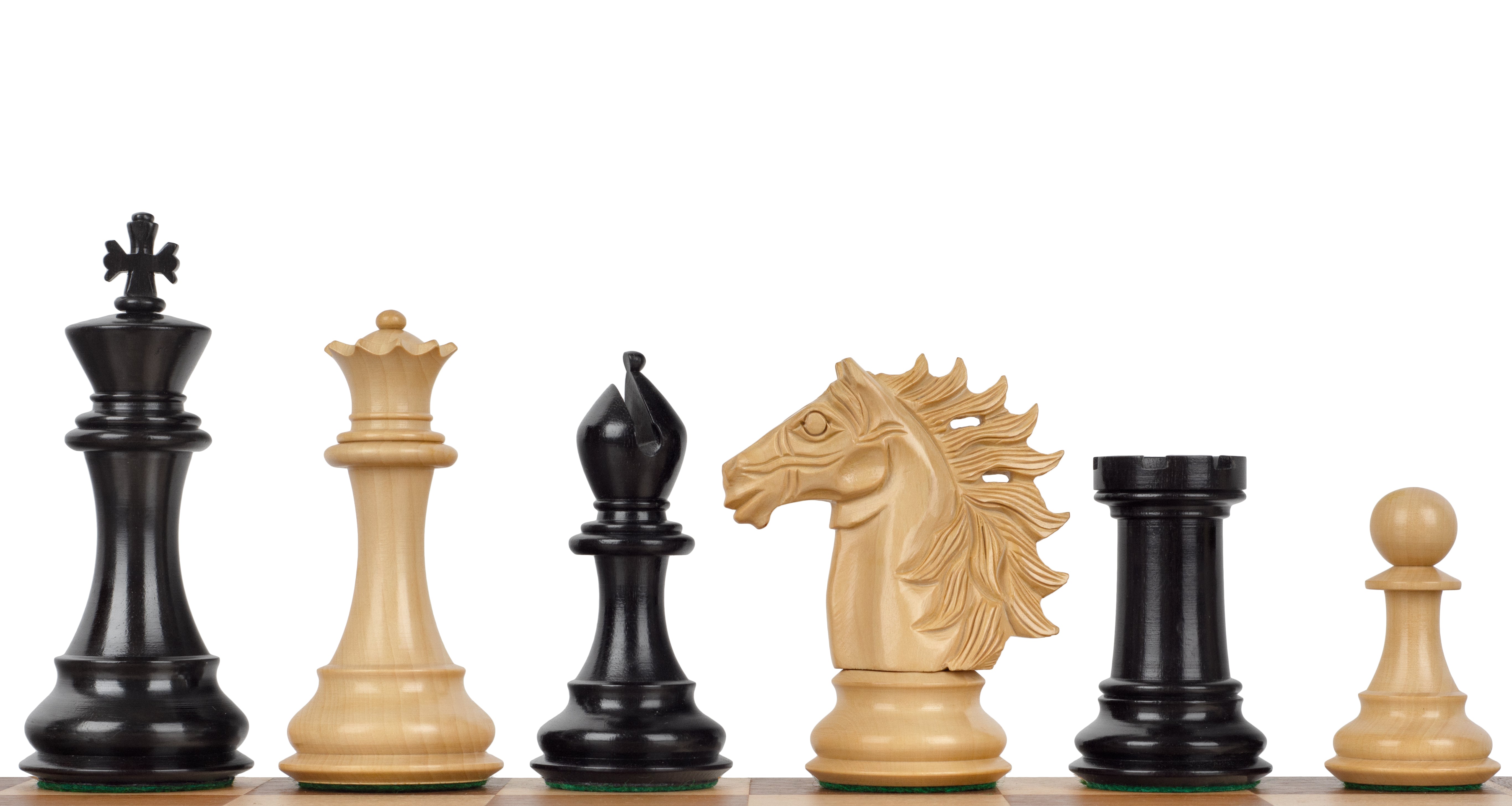 Pièces d'échecs Baggio Ebony en bois d'ébène et de buis - Taille 4,00'' - Pièces d'échecs Baggio Ebony en bois d'ébène et de buis - Taille 4,00''